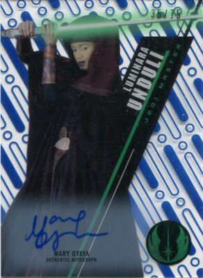 Star Wars 2016 High Tek Blue Parallel Autogrammkarte Oyaya als Luminara Unduli