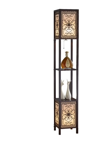 Artiva USA Infinity Heart Shelf Floor Lamp, 64", Expresso - Picture 2 of 2