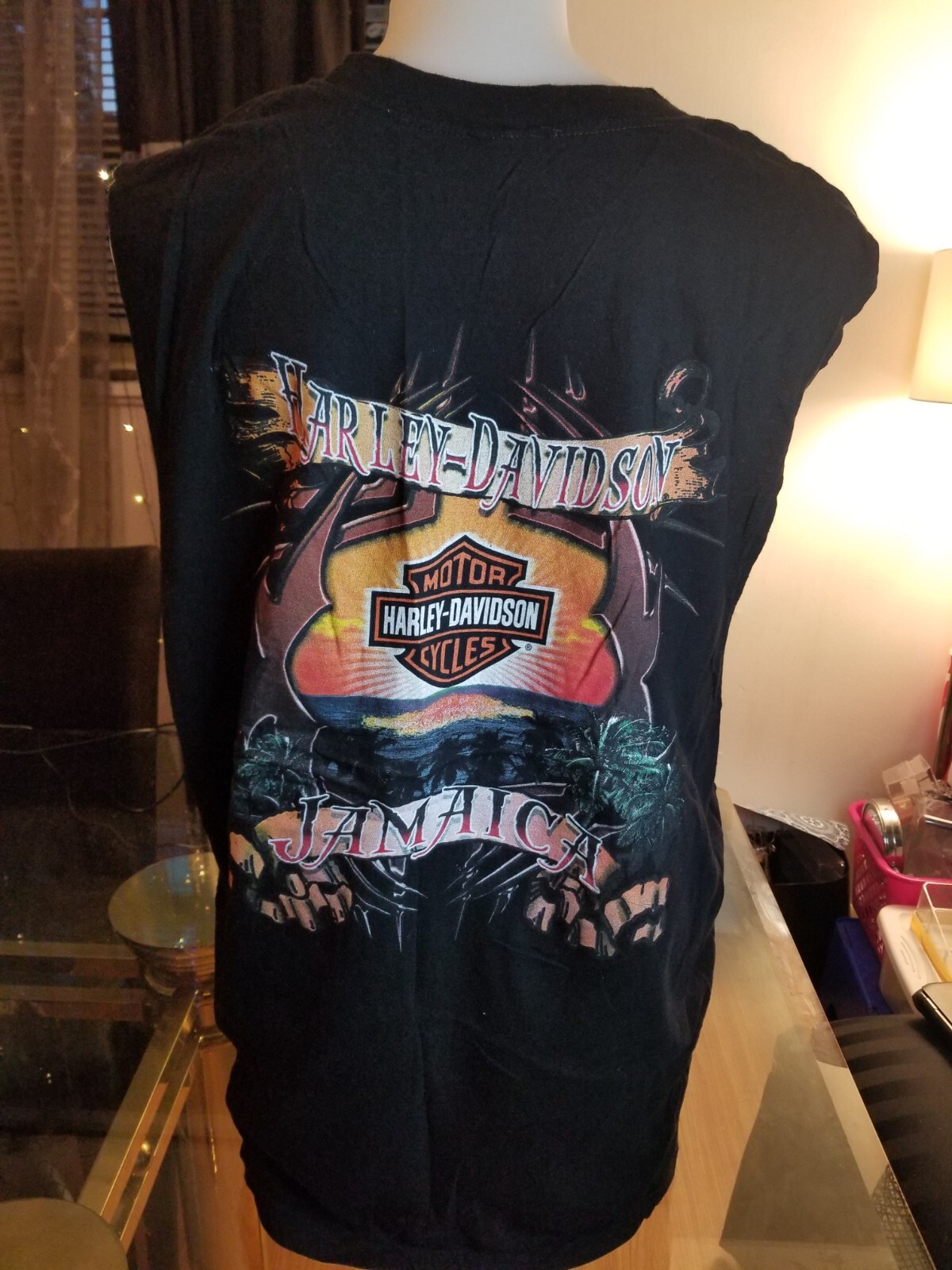 HARLEY DAVIDSON MEN'S BLACK SLEEVELESS "JAMAICA" XL S… Gem