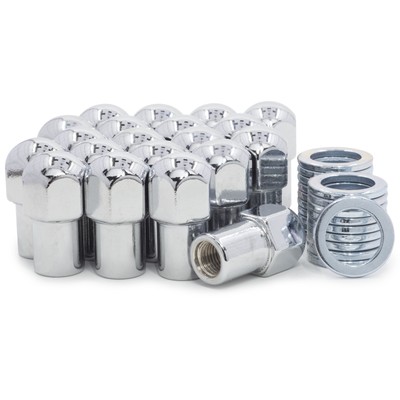 20 Chrome Lug Nuts 7/16-20 Thread, 0.75" Shank - Mag Wheel Style For Chevy Malibu, Monte Carlo, Nova