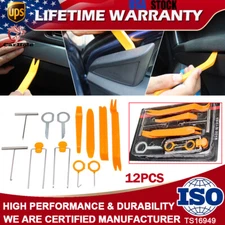 12pcs Car Trim Radio Door Clip Panel Trim Dash Audio Removal Installer Pry Tool
