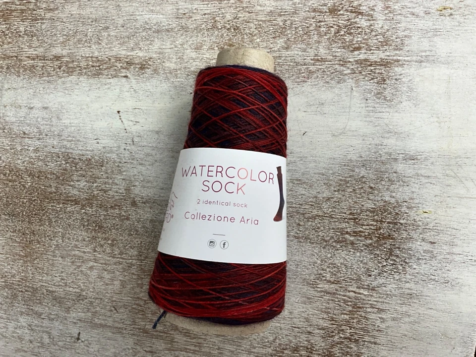 Laines du Nord WATERCOLOR SOCK fingering Yarn - 458 yards color 105 RED BLUE - Image 2 of 2