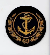 Embroidered Bullion Wire Round Anchor & Chain Crest Blazer Badge Patch (21)