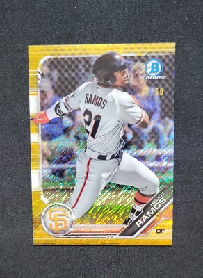 2019 Bowman Chrome Prospects Gold Shimmer Refractor Heliot Ramos 42/50 #BCP-83