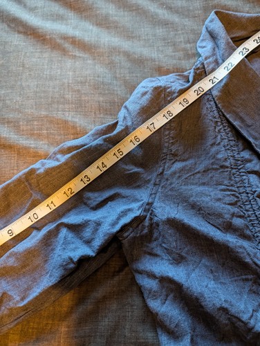 Chico's 100% Linen Open Front Jacket navy Blue Draped Cardigan Size 1 (M) - Picture 7 of 9