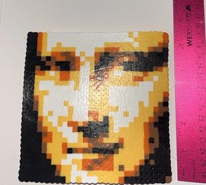 Handmade perler bead Mona lisa magnet art