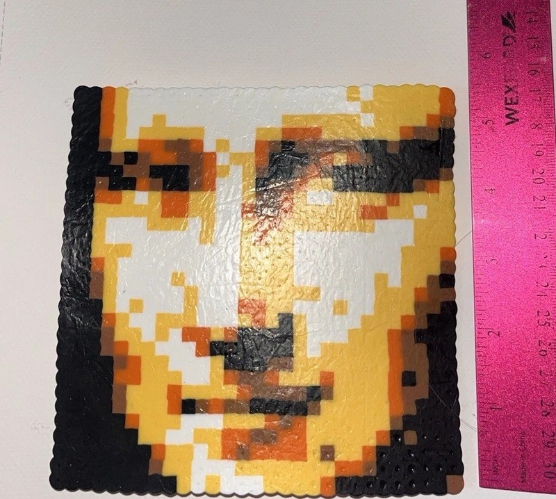 Handmade perler bead Mona lisa magnet art