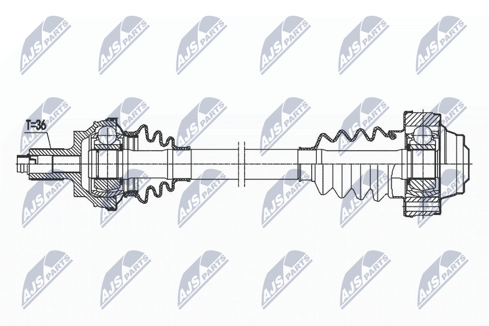 Driveshaft Rear Axle Right NPW-VW-170 NTY for AUDI VW SKODA SEAT - Image 5