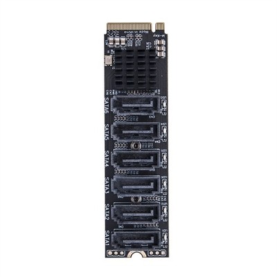 M.2-zu--Adapter, 6 Ports, M.2 NVME zu SATA3.0-Erweiterungskarte, M.2 PCI-E 1746