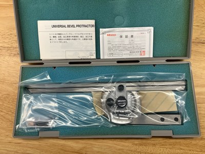 New MITUTOYO 187-906 Machinist Universal Bevel Protractor Set 12  inspection