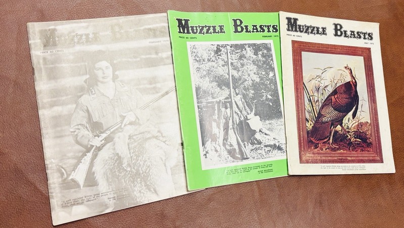 3 Vintage Muzzle Blast Magazines Feb 70 & 72 May 72 All Used but good shape 