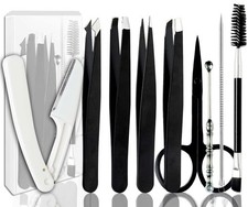 Muzioiernsu Tweezers Kit Tweezer for Women Facial Hair Removal Black
