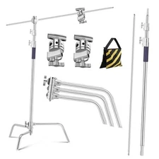  Heavy Duty C Stand 10.8ft/330cm with Holding Arm Sandbag, 2*Grip Head 