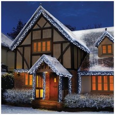 Image of Christmas Lights 480 LED Cluster White Premier Indoor Outdoor Timer Mains