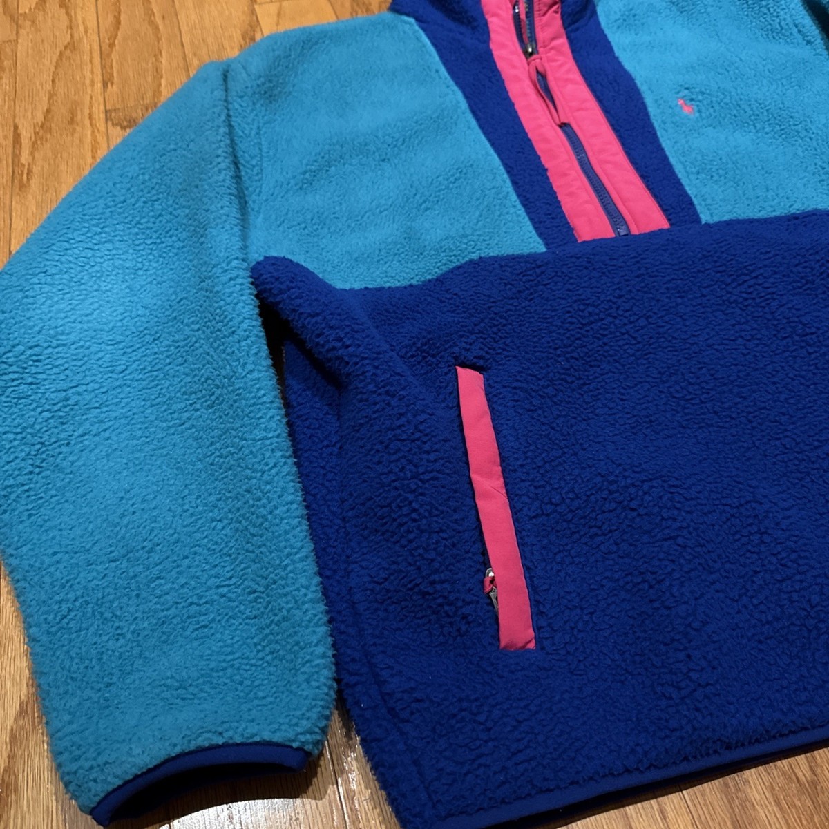 Polo Ralph Lauren 90s Retro Funk Sherpa Fleece Pullover Jacket