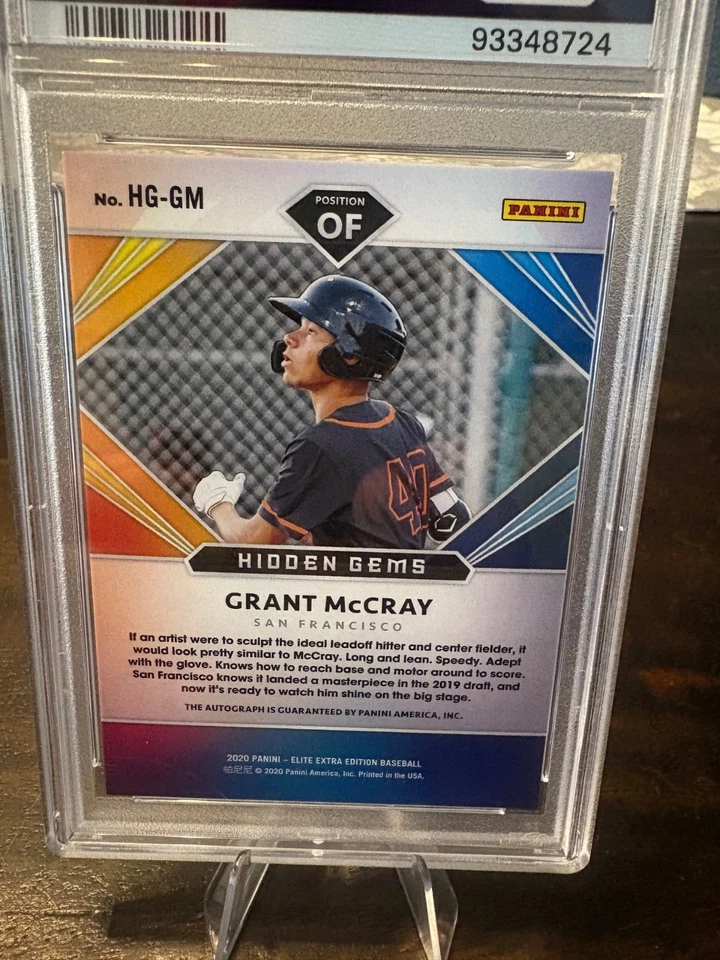 Grant McCray 2020 Panini Elite Extra Edition Hidden Gems Black Auto PSA 10 - Image 2 of 2