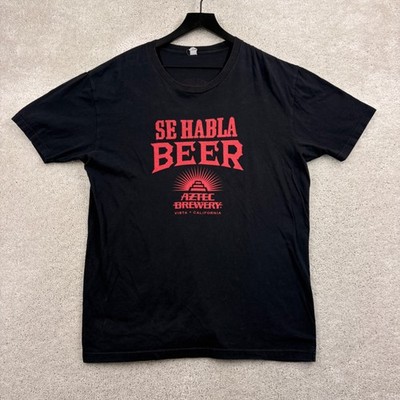 Aztec Brewing Company T Shirt Adult Size Large Short Sleeve Black Se Habla Beer