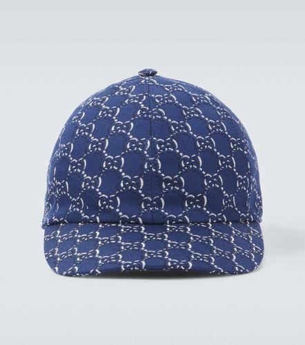 NWT Gucci Blue GG Cotton Baseball Cap Hat Size L Authentic