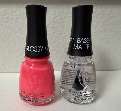 CHINA GLAZE Nail Lacquer Full Size Lot SUN SET THE MOOD + MATTE BASE COAT