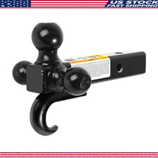 Triple Ball Mount Hitch Tow Hook 2 Receiver 1-78 2-516 Balls Class Iiiiv Triple Ball Mount Hitch Tow Hook 2 Receiver 1-78 2-516 Balls Class Iiiiv