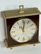Vintage MCM SETH THOMAS CHIMING 1950’s-60’s BRASS WALNUT MODERN CLOCK RUNNING!!!
