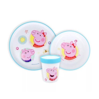 Peppa Wutz Core rutschfeste Geschirrset, Mikroplastik-Set