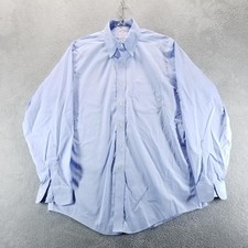 Brooks Brothers Dress Shirt Mens 16 34/35 Blue Oxford Original Polo Non Iron