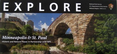 Explore Minneapolis & St Paul National Park Service Unigrid Brochure Map