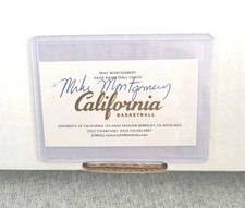 Mike Montgomery Signed Business Card Auto Cal Bears Stanford Basketball Coach