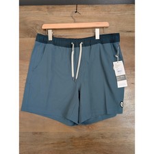 Vuori Kore Shorts Mens Large Light Deep Sea Performance 5" Inseam Drawstring NWT