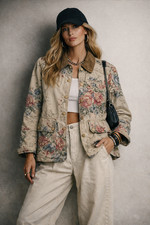 vintage 90s Coldwater Creek Floral Barn Jacket Size M