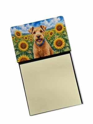 Caroline's Treasures Lakeland Terrier Sunflowers Watercolor Sticky Note Holder