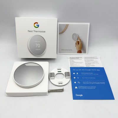 Google Nest Smart Thermostat - Snow White GA01334-US Complete EUC