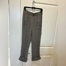 Ganni Women’s Pants Pull On Checkered Size M Academia Elastic Waist