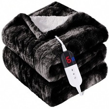Samebed Heated Blanket Electric Throw Flannel Sherpa 5 Heat Levels ChristmasGift