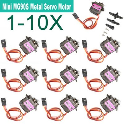 1-10 Stück Servo MG90S Metalgetriebe Mini Motor JR Stecker Flugzeug Ruderhorn 