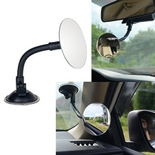 Suction Cup Car Baby Mirror, Adjustabe Long Arm HD Glass Suction Cup Round