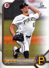 2022 Bowman Draft #BD-103 Hunter Barco Pittsburgh Pirates 1st Bowman