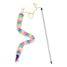 Interactive Cat Toy Wand with Colorful Feathers and Bell for Indoor Play