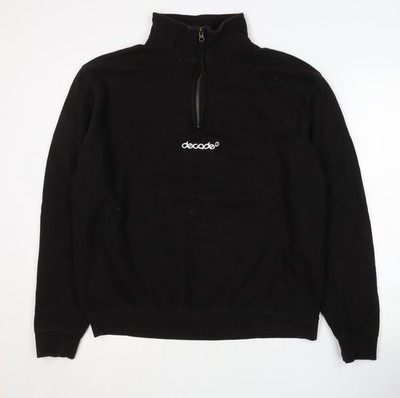dekade Sweatshirt Herren schwarz L hochgeschlossen