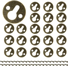 60 Pcs round Keyhole Hangers with 120 Pcs Screws, Metal Bronze Keyhole Frame Han