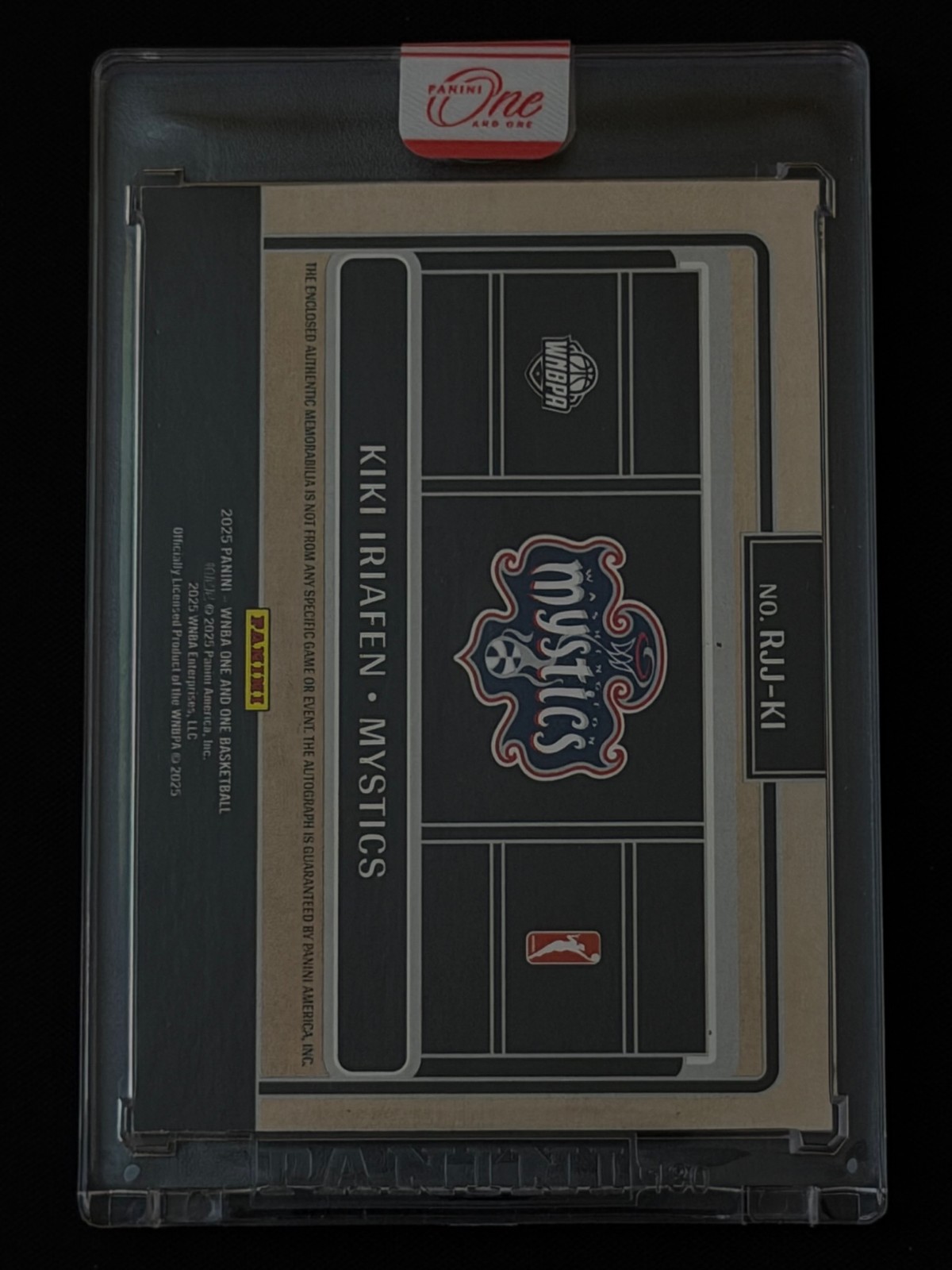 2025 Panini One and One #RJJ-KI Kiki Iriafen Patch Auto 25/25 view 2