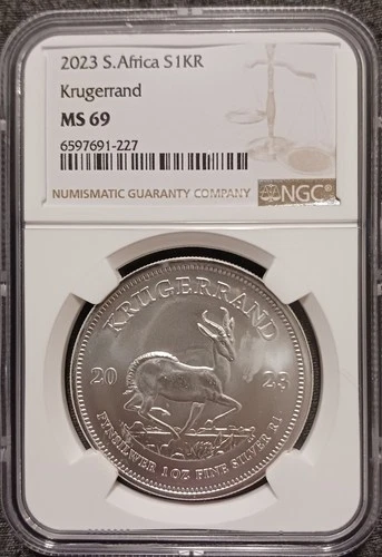 South Africa 2023 1 oz Silver Krugerrand MS69 NGC