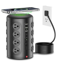 Power Strip Tower Surge Protector, 16 Outlets and 5 USB Ports 2 USB- , 2000 ...