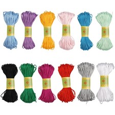 TESSTSY 12 Pezzi 1.5mm Rattail Corda di Seta Corda di Filo per Braccialetti F