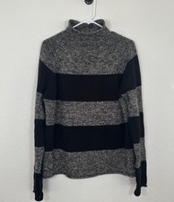 13 Vintage 90s J. Crew Cotton Wool Fisherman Sweater Striped Roll Neck