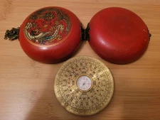 Feng Shui Luo Pan Ancient Geomantic Compass Wooden Case