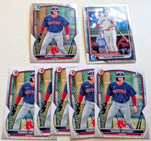2023 Topps Bowman Chrome Prospects Roman Anthony #BCP-71 1ST Red Sox Lot 7 cards