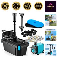 660 GPH Pond Filter Kit with 40W Pump Fountain for Healthy Outdoor Ponds