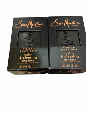 #ad SheaMoisture African Black Soap 8 oz Bar – 2 Pack – Calm amp; Clearing – New $16.99